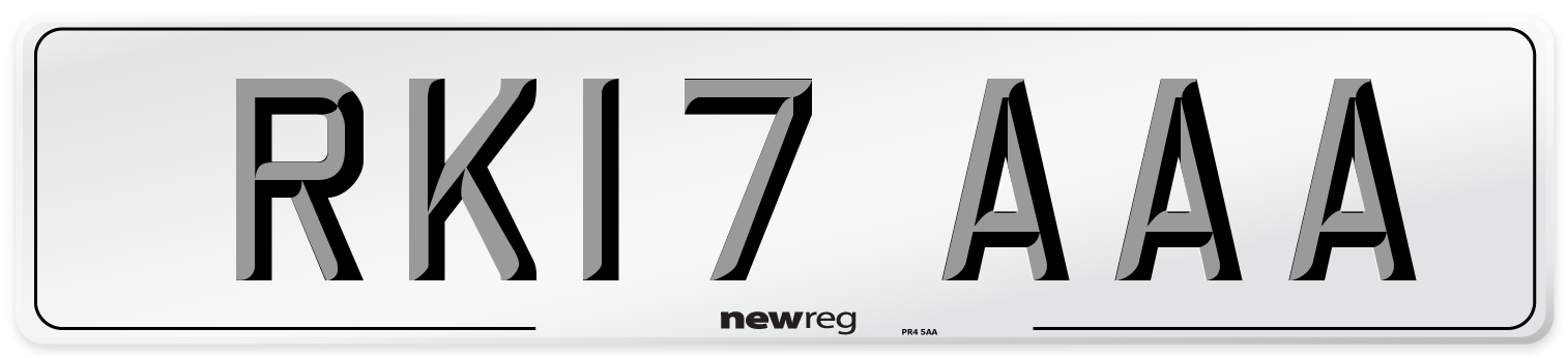 RK17 AAA Number Plate from New Reg